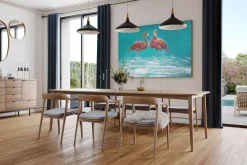XXL Öl Gemälde 'Flamingosommer' | Handgemaltes Unikat