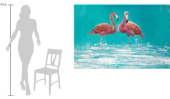 XXL Öl Gemälde 'Flamingosommer' | Handgemaltes Unikat