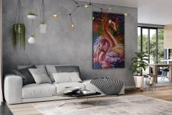 XXL Öl Gemälde 'Flamingo Symphony' | Handgemaltes Unikat