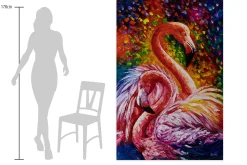 XXL Öl Gemälde 'Flamingo Symphony' | Handgemaltes Unikat