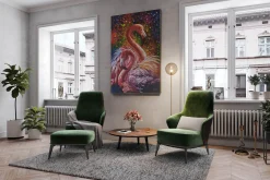 XXL Öl Gemälde 'Flamingo Symphony' | Handgemaltes Unikat