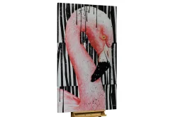 XXL Öl Gemälde 'Flamingo Tale' | Handgemaltes Unikat