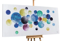 XXL Öl Gemälde 'Floating Bubbles' | Handgemaltes Unikat