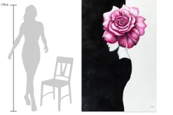 XXL Öl Gemälde 'Floral Silhouette' | Handgemaltes Unikat
