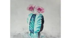 XXL Öl Gemälde 'Flowering Cactus' | Handgemaltes Unikat