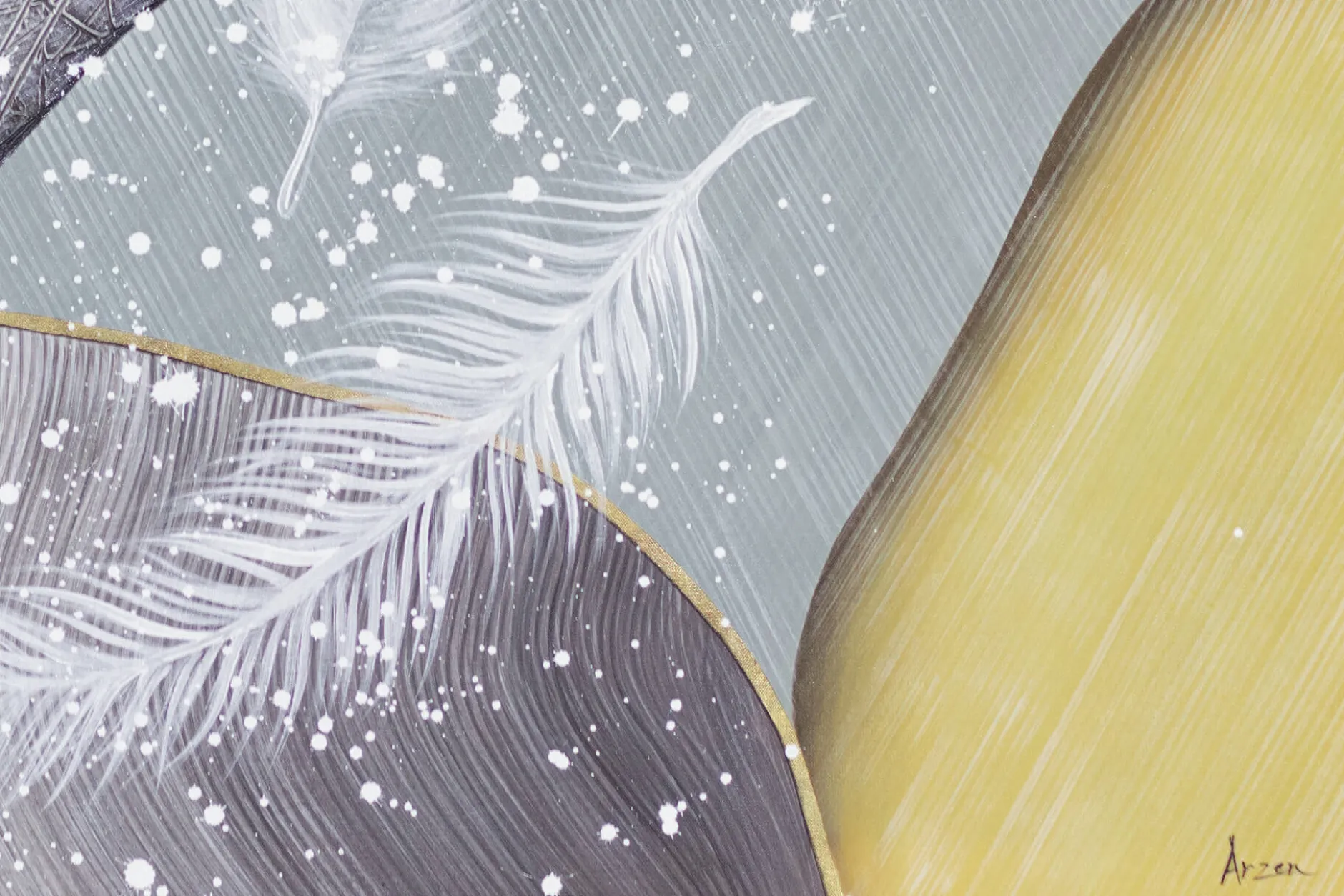 XXL Öl Gemälde 'Flowy Feathers' | Handgemaltes Unikat