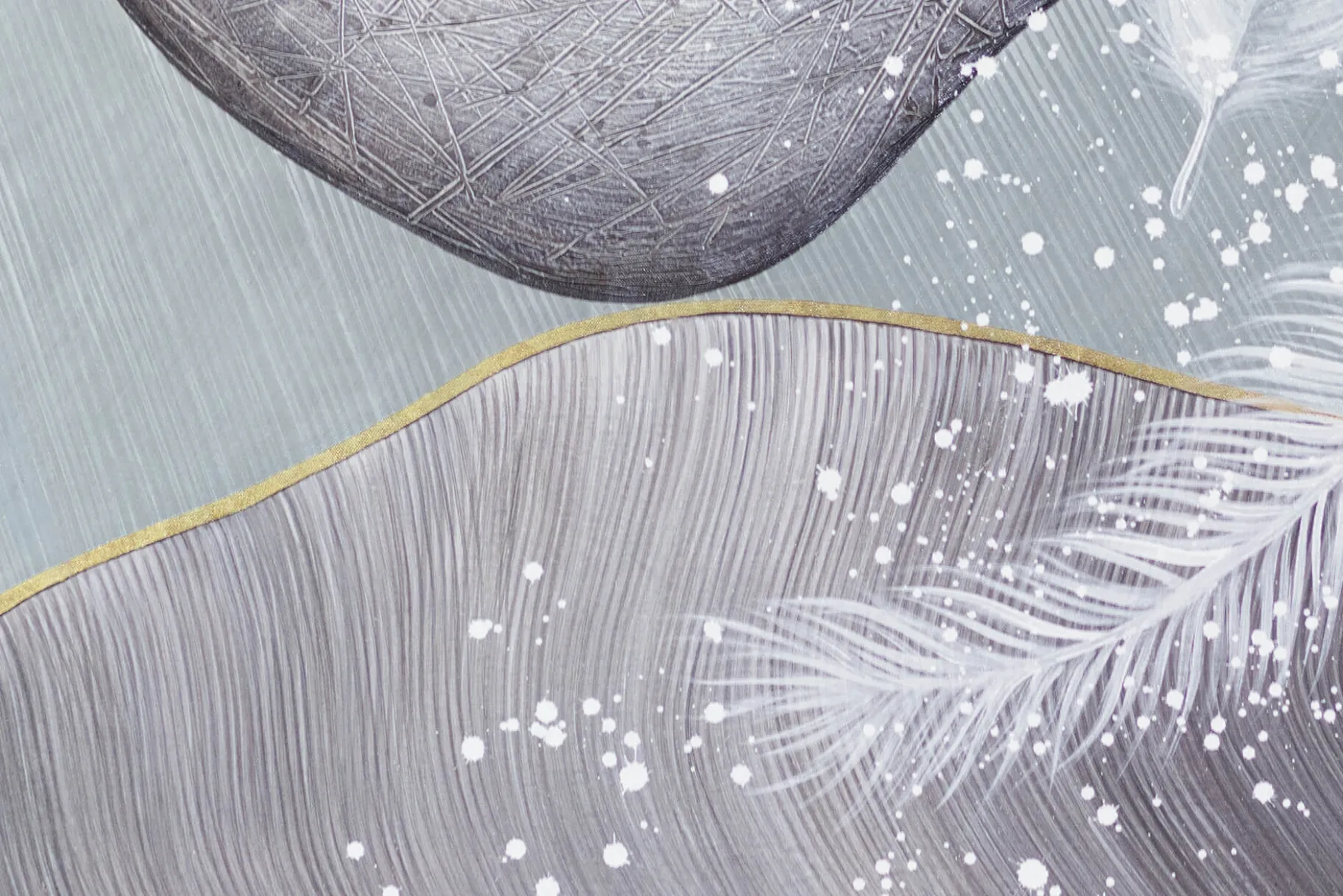 XXL Öl Gemälde 'Flowy Feathers' | Handgemaltes Unikat