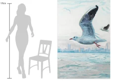 XXL Öl Gemälde 'Flying Seagull' | Handgemaltes Unikat