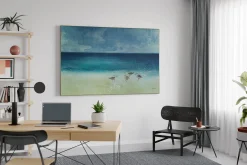 XXL Öl Gemälde 'Fröhlicher Strandtag' | Handgemaltes Unikat