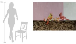 XXL Öl Gemälde 'Funny Parakeet Family' | Handgemaltes Unikat