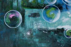 XXL Öl Gemälde 'Galactic Bubbles' | Handgemaltes Unikat