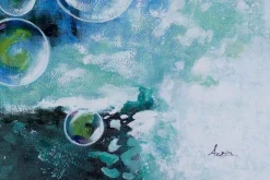 XXL Öl Gemälde 'Galactic Bubbles' | Handgemaltes Unikat
