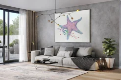 XXL Öl Gemälde 'Galaxy Starfish' | Handgemaltes Unikat