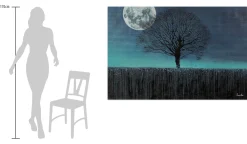XXL Öl Gemälde 'Geheimer Vollmond' | Handgemaltes Unikat