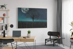 XXL Öl Gemälde 'Geheimer Vollmond' | Handgemaltes Unikat
