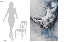 XXL Öl Gemälde 'Geheimes Rhinozeros' | Handgemaltes Unikat