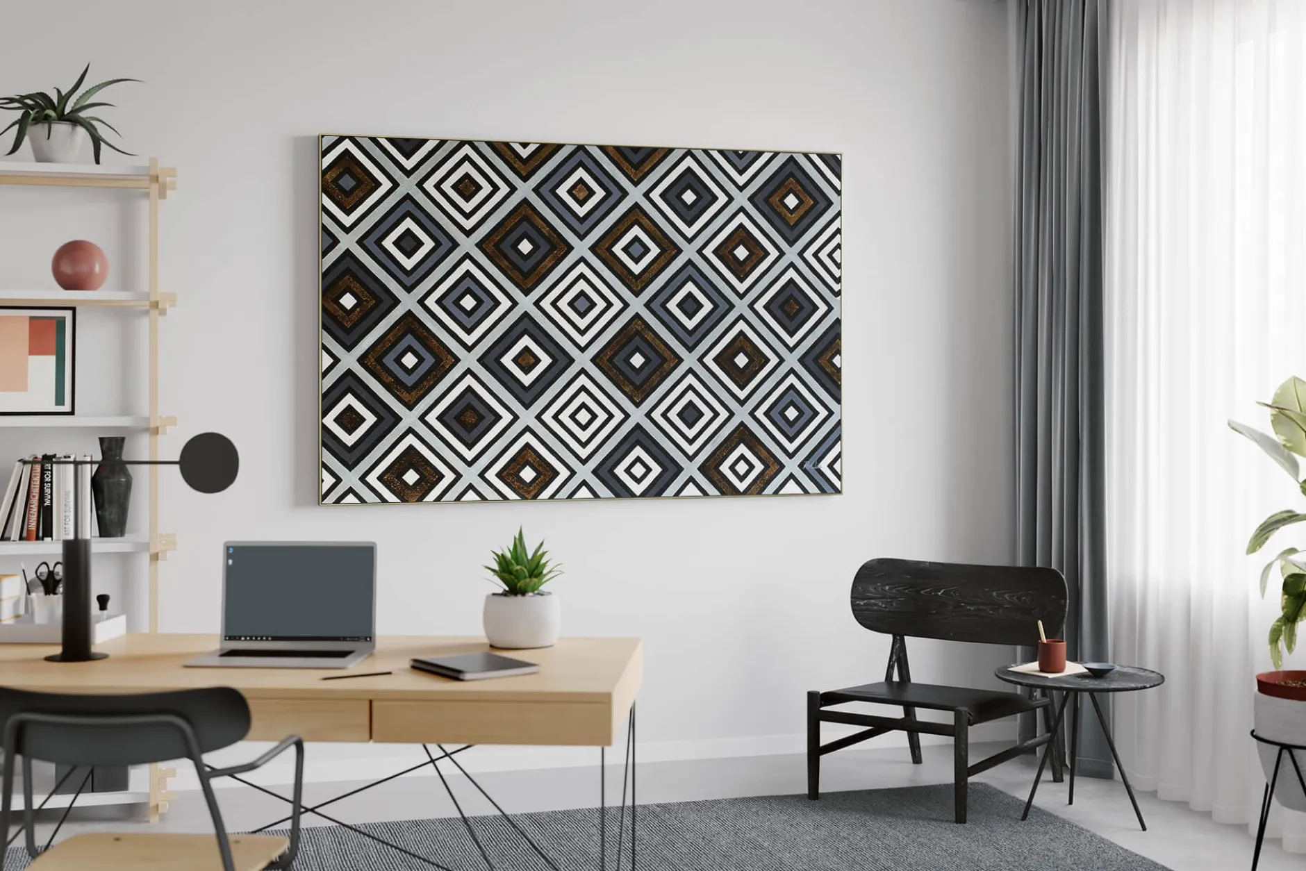 XXL Öl Gemälde 'Geometric Illusion' | Handgemaltes Unikat
