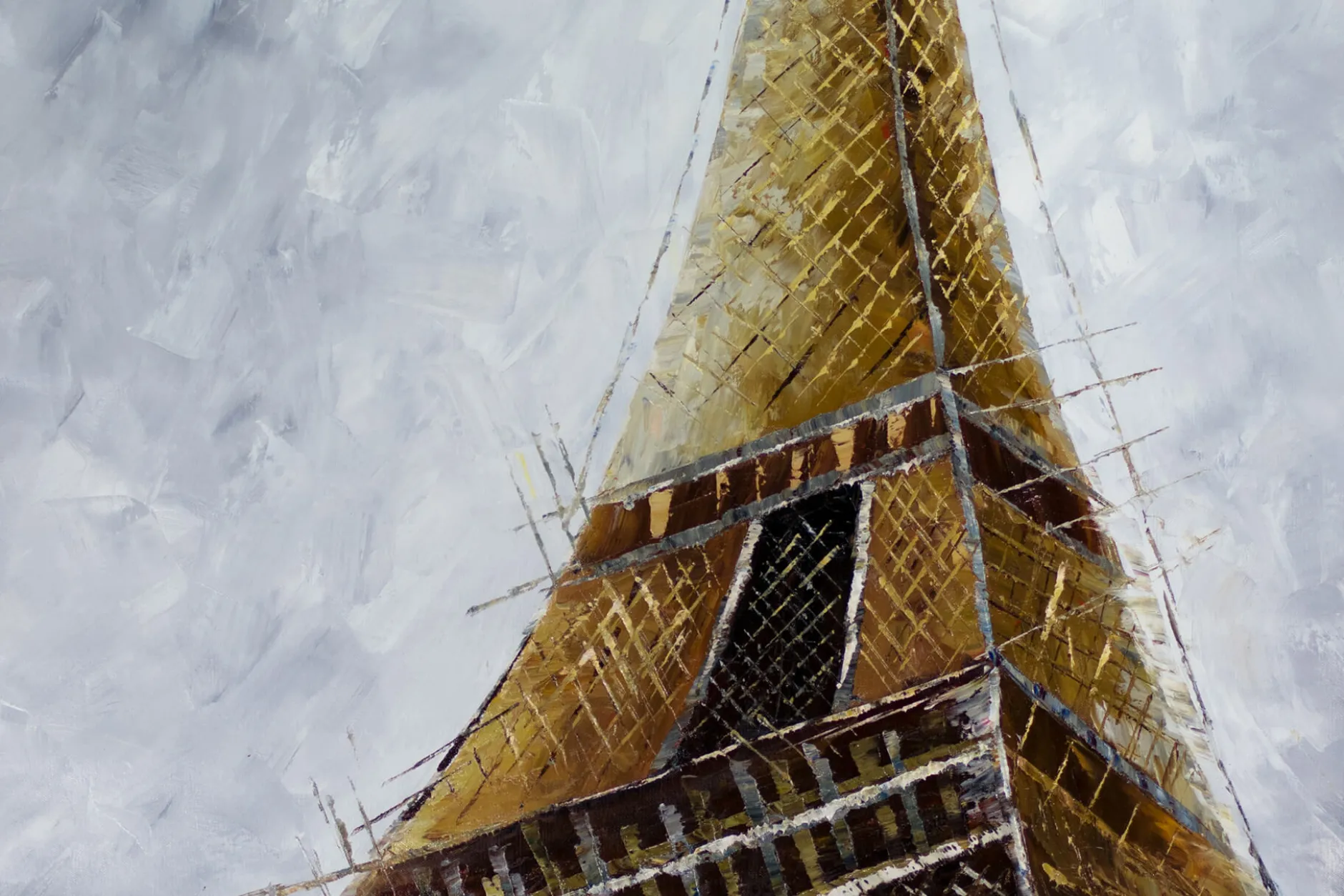 XXL Öl Gemälde 'Gilded Monument' | Handgemaltes Unikat