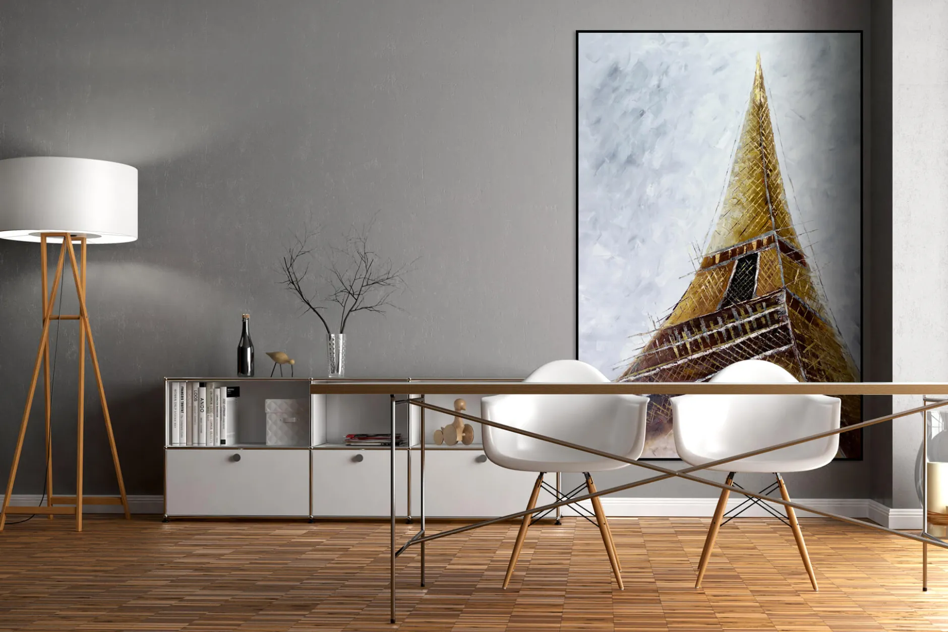XXL Öl Gemälde 'Gilded Monument' | Handgemaltes Unikat