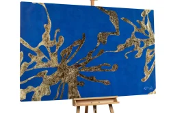 XXL Öl Gemälde 'Gilded Sea Flowers' | Handgemaltes Unikat