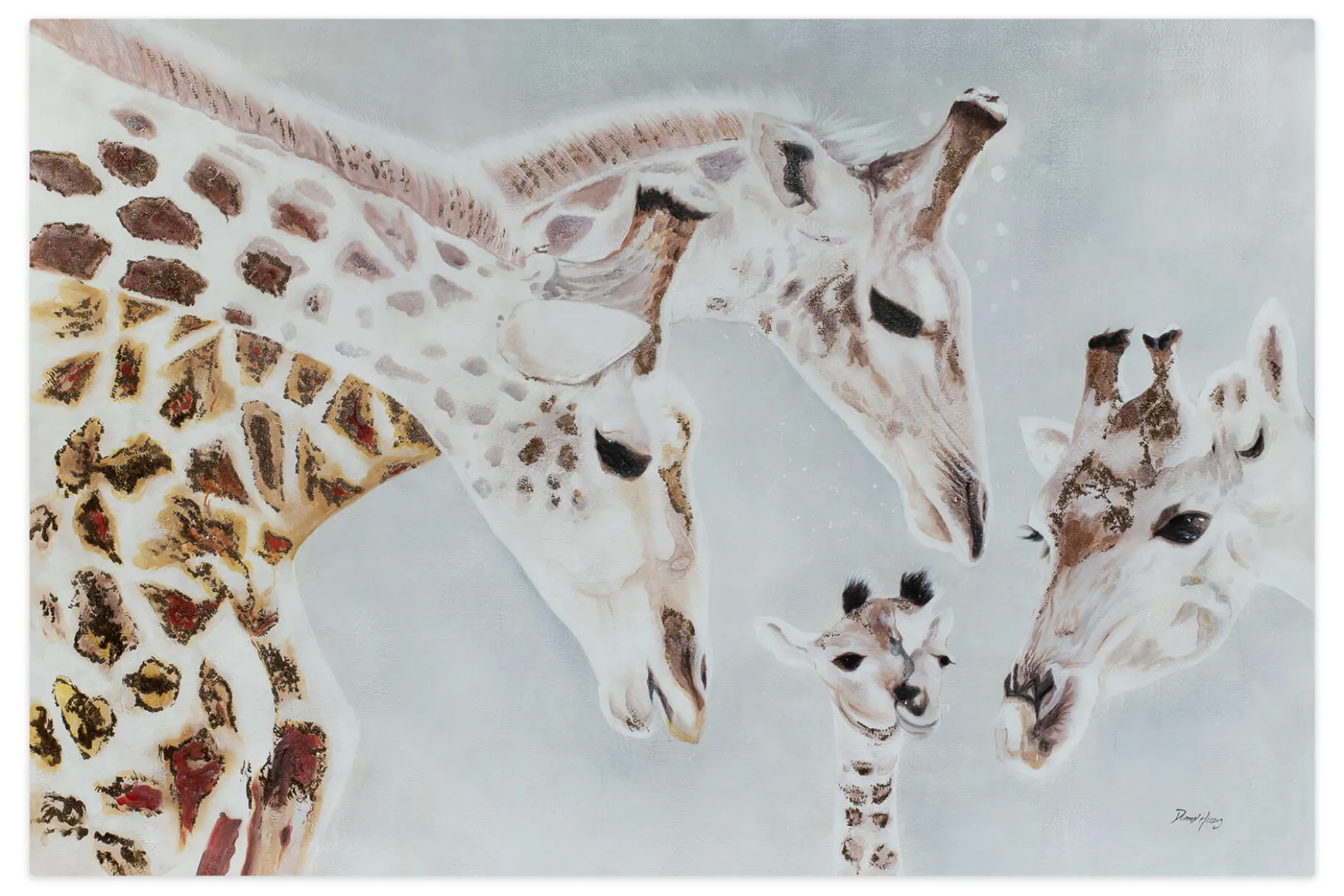 XXL Öl Gemälde 'Giraffenzuhause' | Handgemaltes Unikat