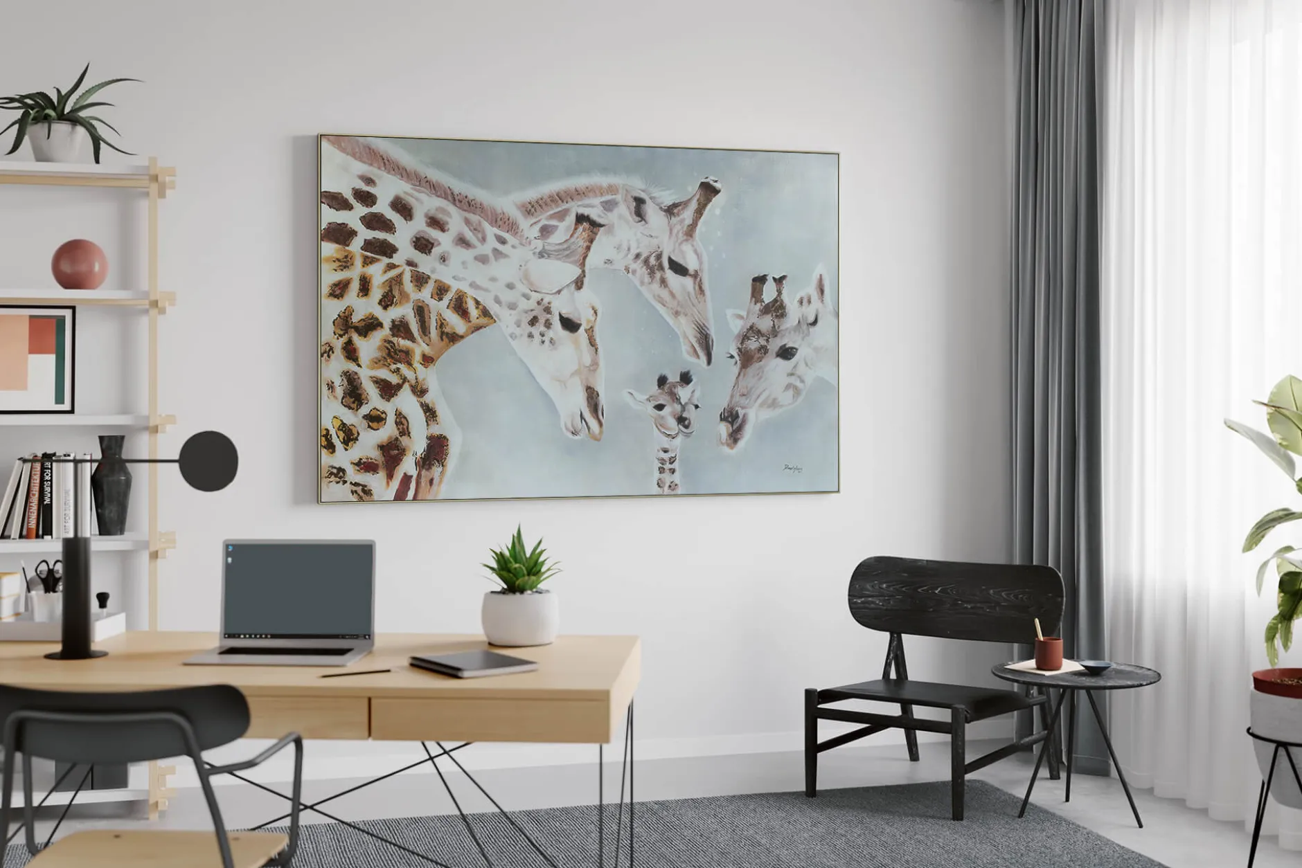 XXL Öl Gemälde 'Giraffenzuhause' | Handgemaltes Unikat