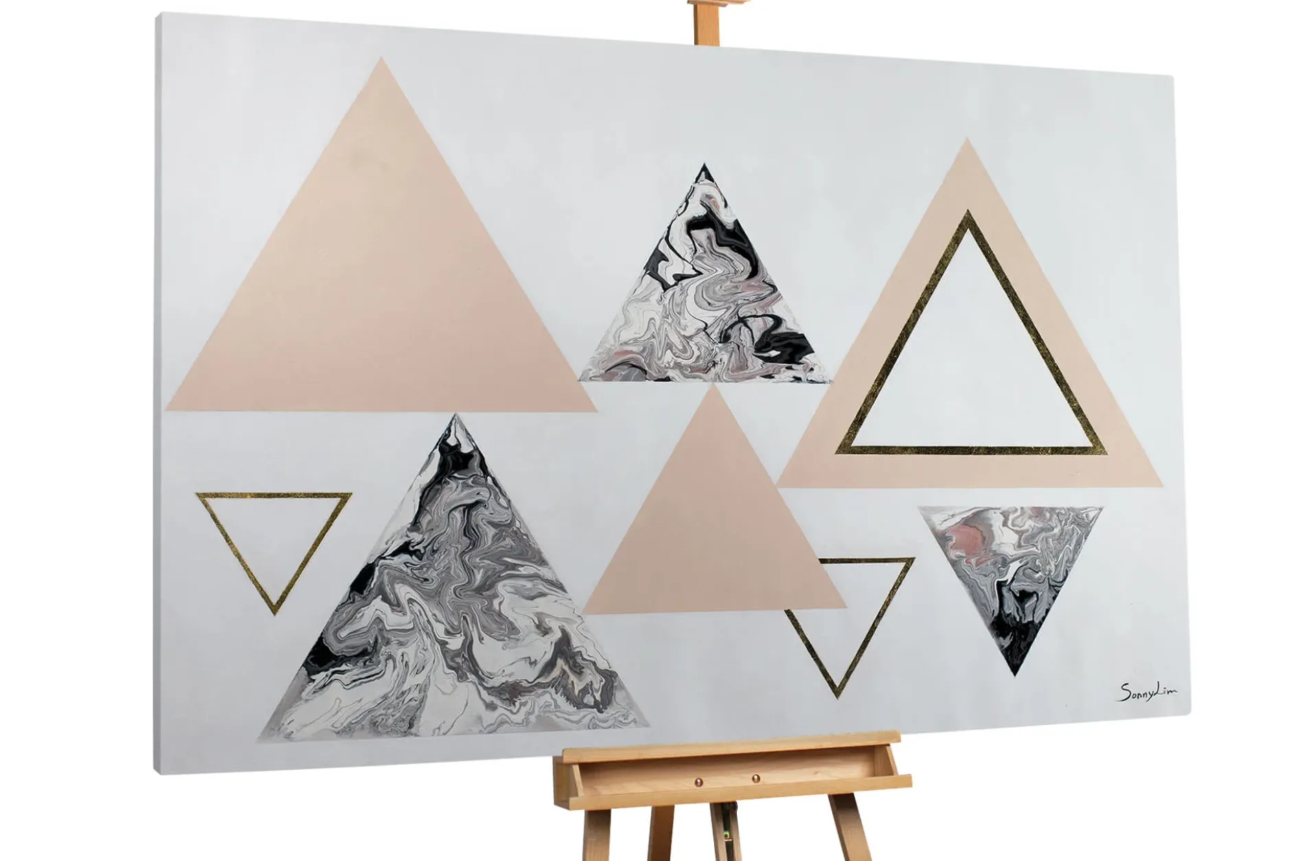 XXL Öl Gemälde 'Glanz der Pyramiden' | Handgemaltes Unikat