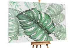 XXL Öl Gemälde 'Glanzvolle Monstera' | Handgemaltes Unikat