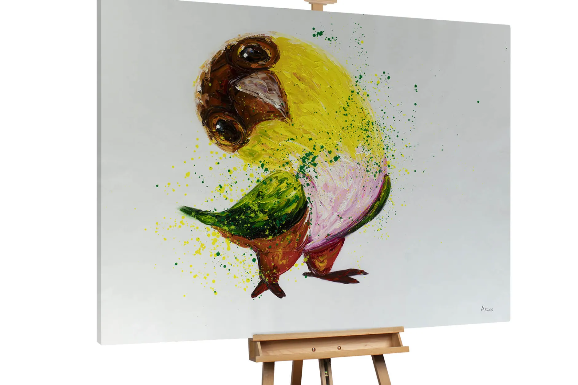 XXL Öl Gemälde 'Glücksvogel' | Handgemaltes Unikat