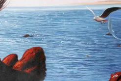 XXL Öl Gemälde 'Gliding Seagulls' | Handgemaltes Unikat