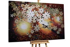 XXL Öl Gemälde 'Glowing Florets' | Handgemaltes Unikat