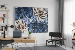 XXL Öl Gemälde 'Goldblauer Dschungel' | Handgemaltes Unikat