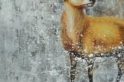 XXL Öl Gemälde 'Golden Deer' | Handgemaltes Unikat