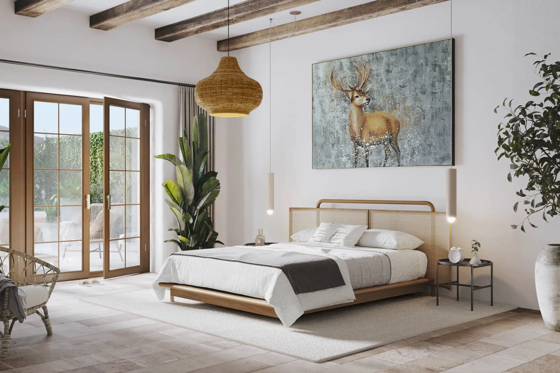 XXL Öl Gemälde 'Golden Deer' | Handgemaltes Unikat