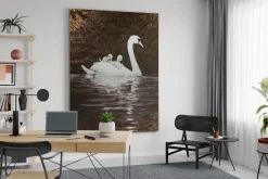 XXL Öl Gemälde 'Goldener See' | Handgemaltes Unikat