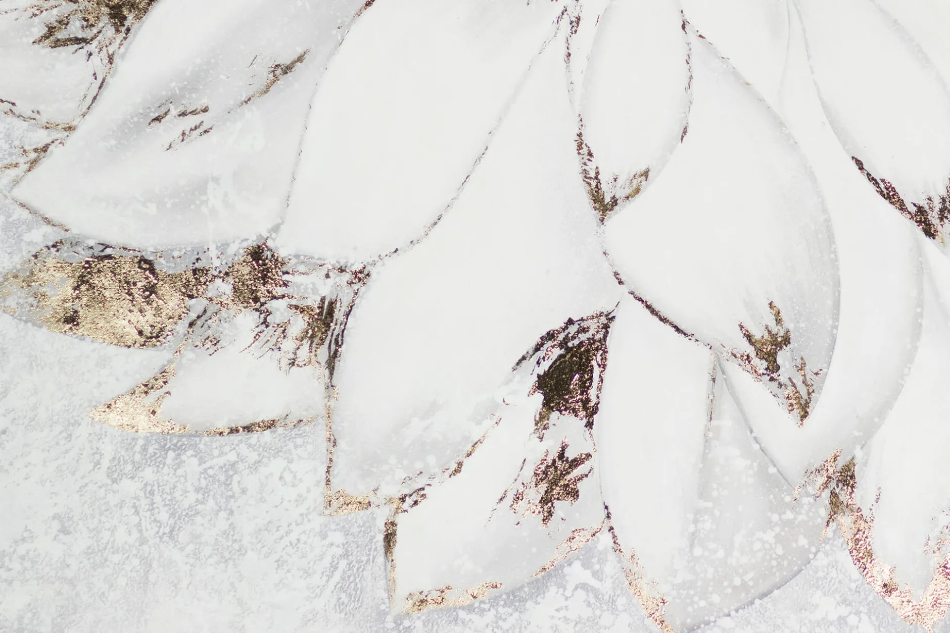XXL Öl Gemälde 'Goldene Schneeblume' | Handgemaltes Unikat