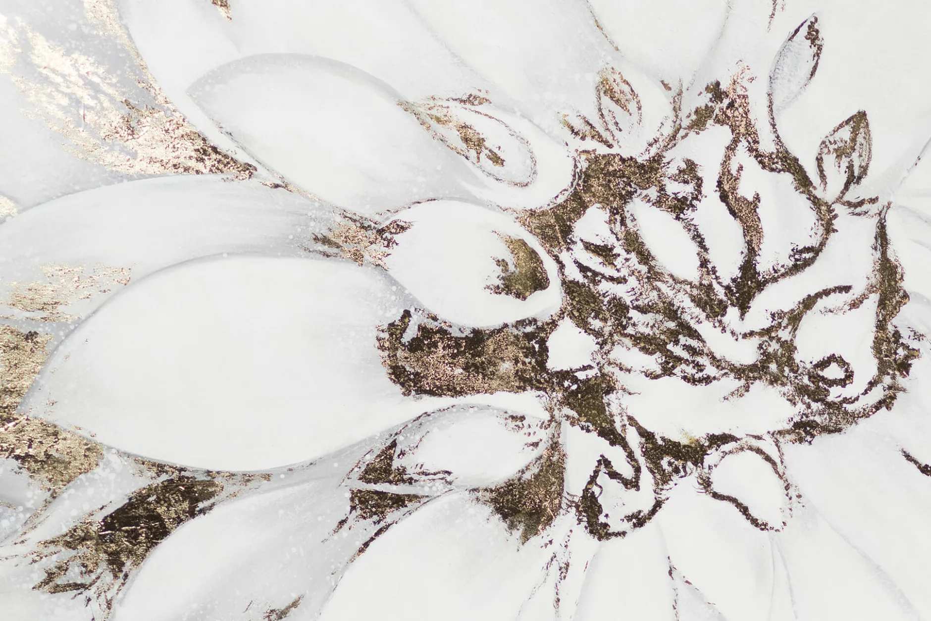 XXL Öl Gemälde 'Goldene Schneeblume' | Handgemaltes Unikat