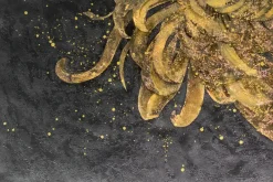 XXL Öl Gemälde 'Goldene Zauberblume' | Handgemaltes Unikat