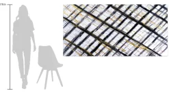 XXL Öl Gemälde 'Golden Grid' | Handgemaltes Unikat