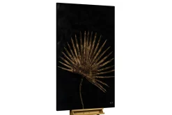 XXL Öl Gemälde 'Golden Leaf Fan' | Handgemaltes Unikat