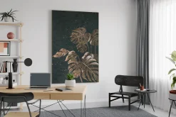 XXL Öl Gemälde 'Golden Monstera' | Handgemaltes Unikat