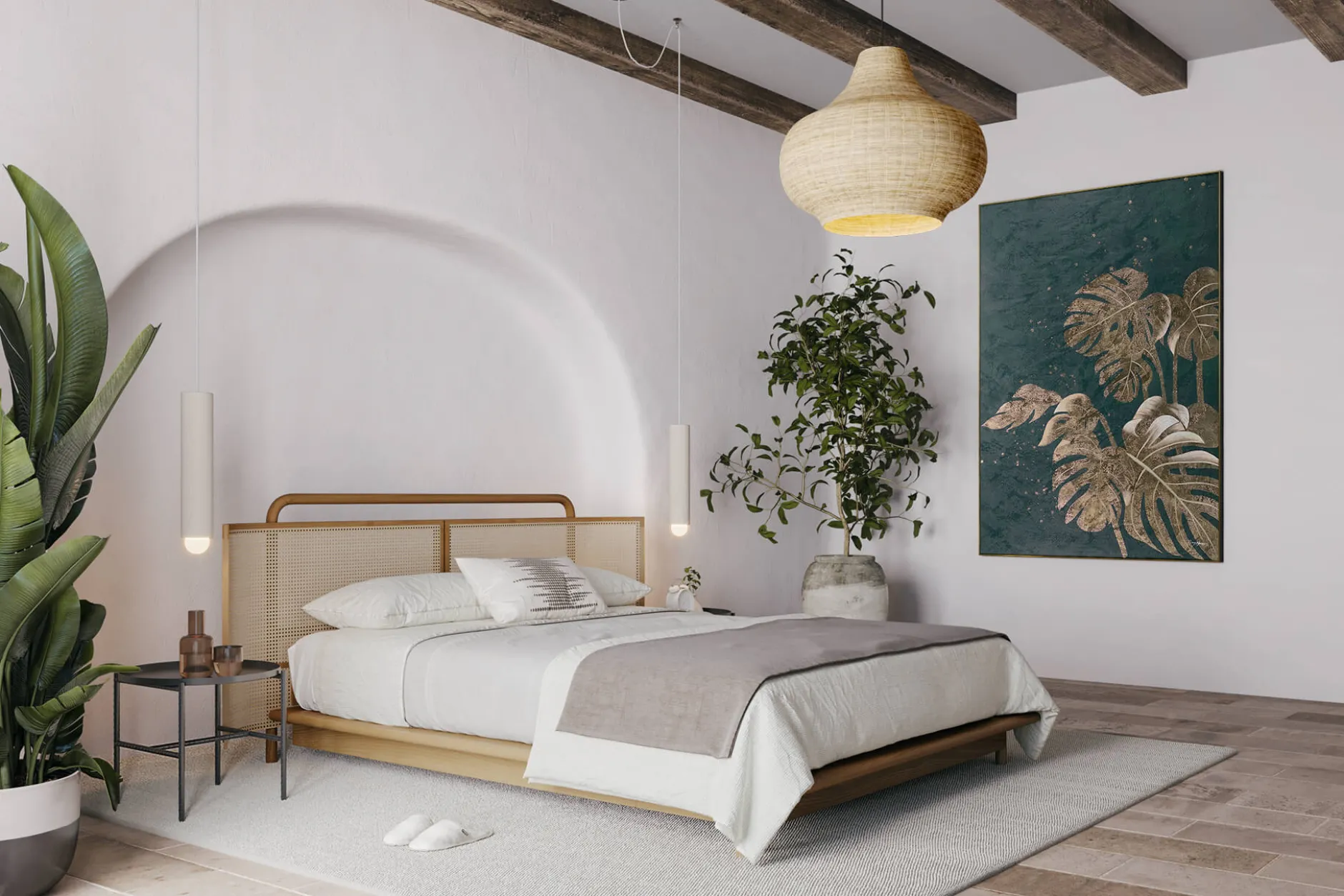 XXL Öl Gemälde 'Golden Monstera' | Handgemaltes Unikat