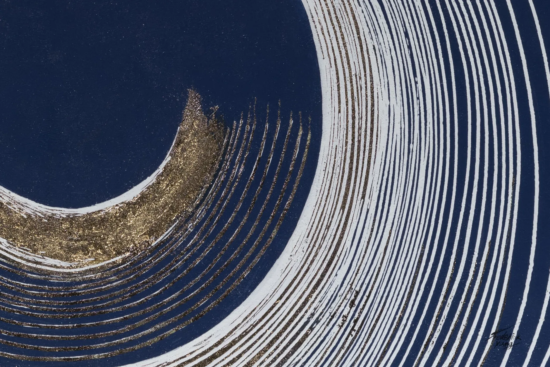 XXL Öl Gemälde 'Golden Moonlight' | Handgemaltes Unikat