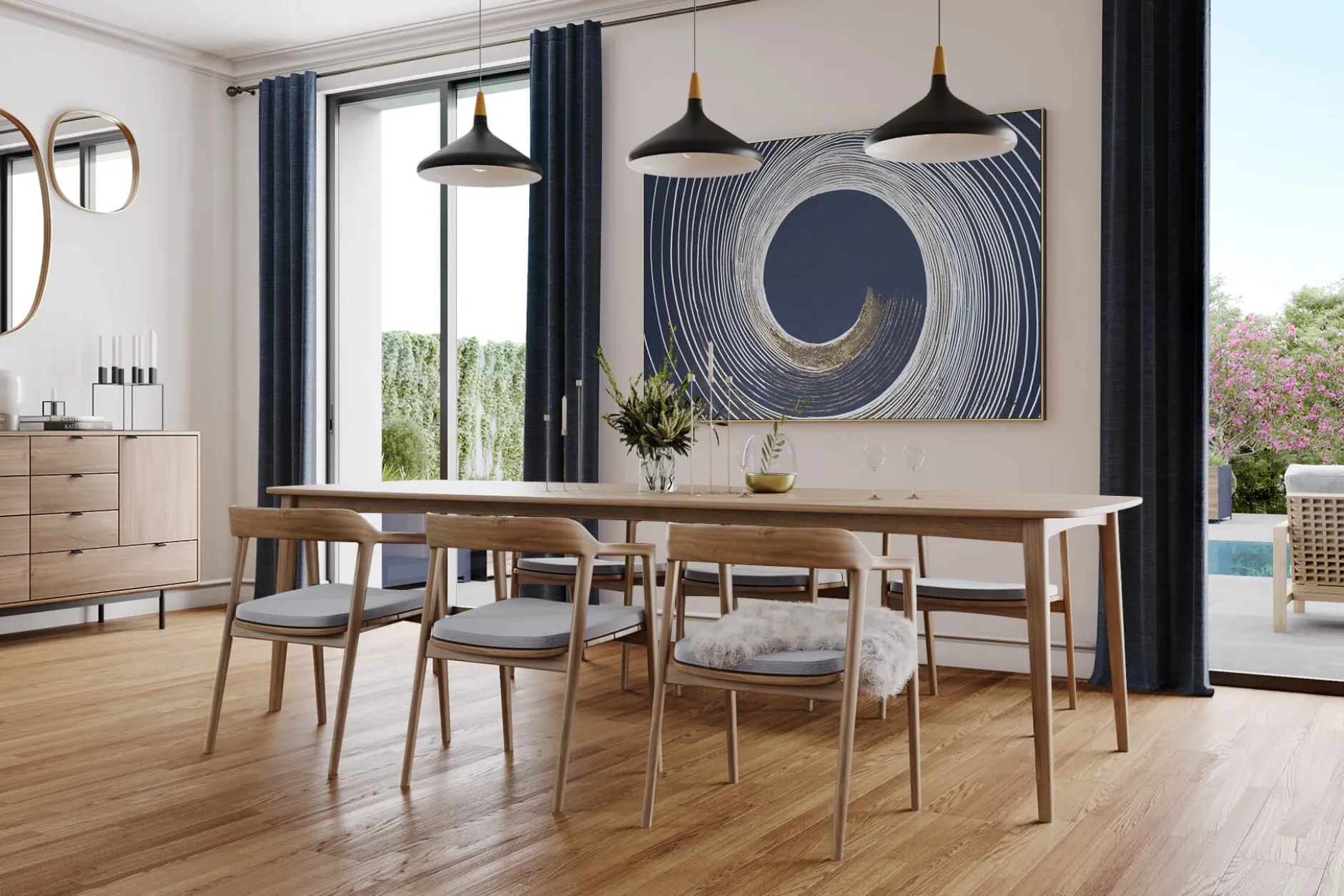 XXL Öl Gemälde 'Golden Moonlight' | Handgemaltes Unikat