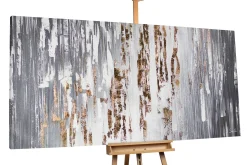XXL Öl Gemälde 'Golden Raindrops' | Handgemaltes Unikat
