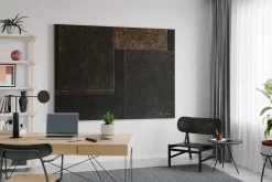 XXL Öl Gemälde 'Golden Shapes' | Handgemaltes Unikat