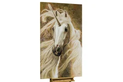 XXL Öl Gemälde 'Golden Unicorn' | Handgemaltes Unikat
