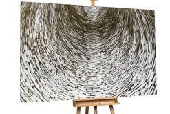 XXL Öl Gemälde 'Golden Vortex' | Handgemaltes Unikat
