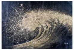 XXL Öl Gemälde 'Golden Wave' | Handgemaltes Unikat