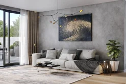 XXL Öl Gemälde 'Golden Wave' | Handgemaltes Unikat